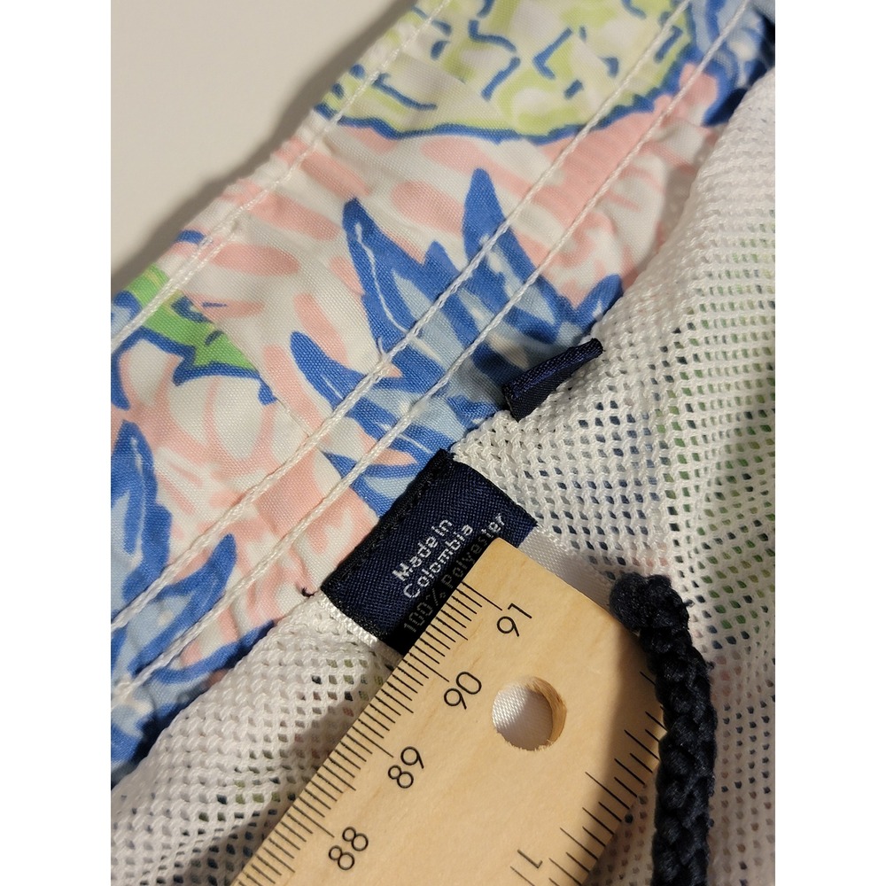 Vineyard Vines Mens Medium Pineapple Print Swim Trunks Blue Pink Green Shorts - Picture 3 of 8